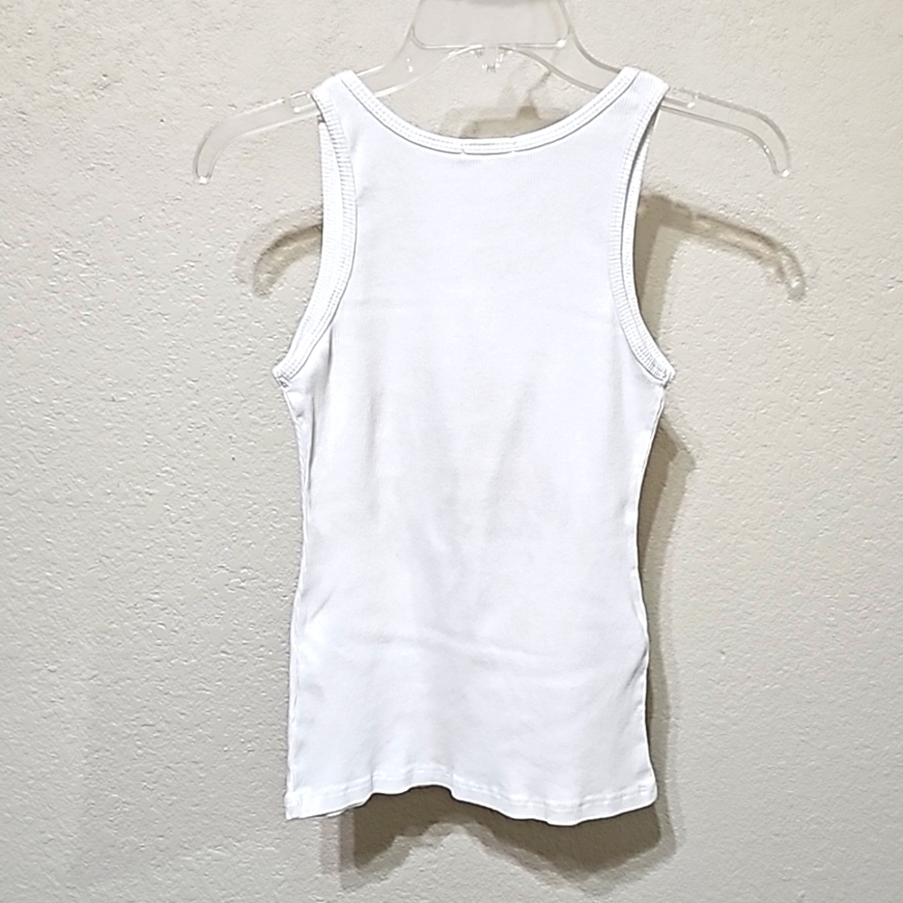 SweetTART White Ribbed Tank Top Tiger Wild One Design - Picture 2 of 2